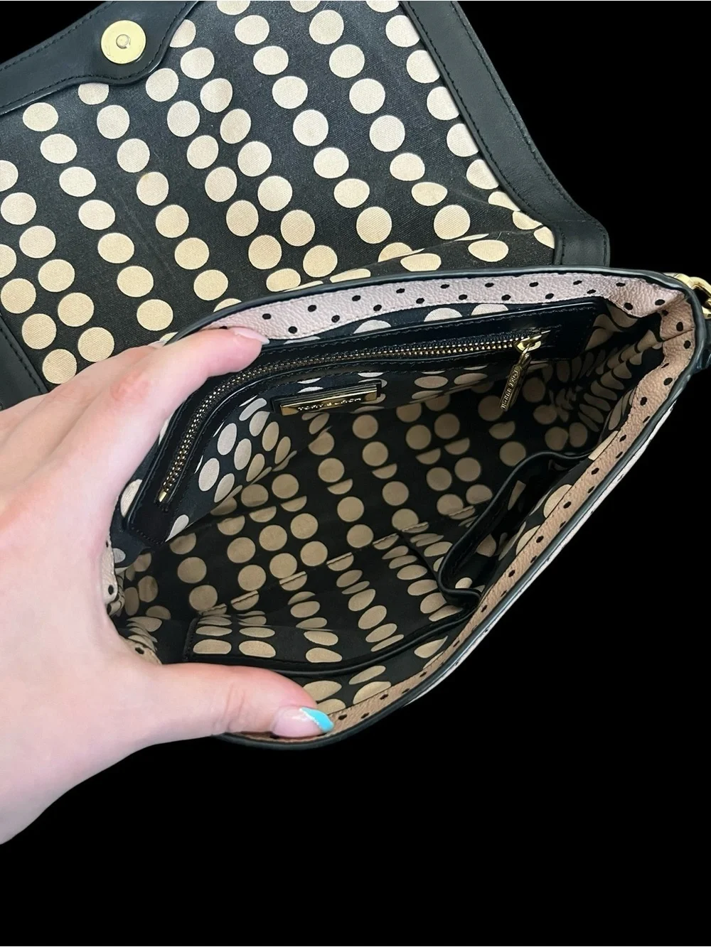 TORY BURCH Dot Pattern Flap Shoulder Bag